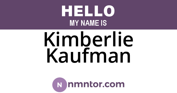 Kimberlie Kaufman