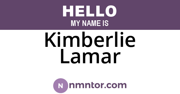 Kimberlie Lamar
