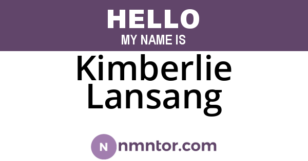 Kimberlie Lansang