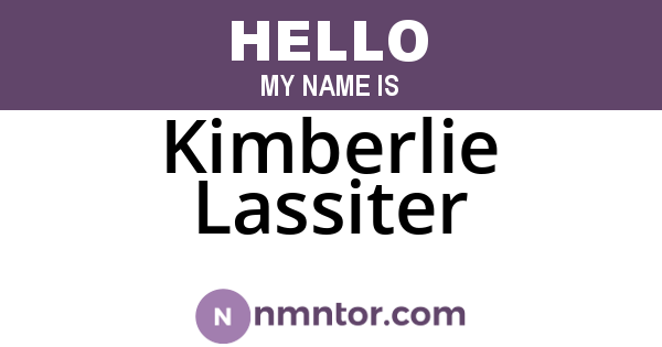 Kimberlie Lassiter