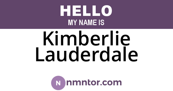 Kimberlie Lauderdale