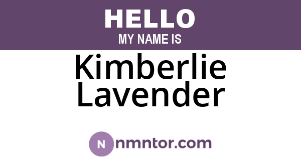 Kimberlie Lavender