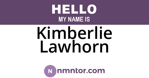 Kimberlie Lawhorn
