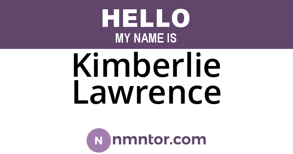 Kimberlie Lawrence