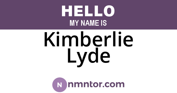 Kimberlie Lyde