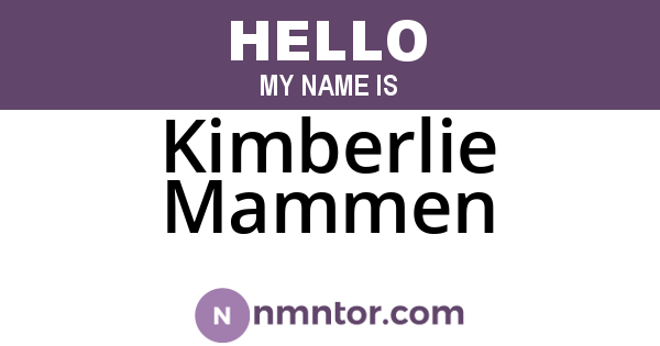 Kimberlie Mammen
