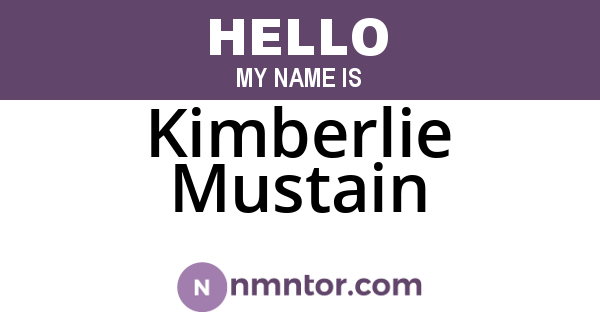 Kimberlie Mustain