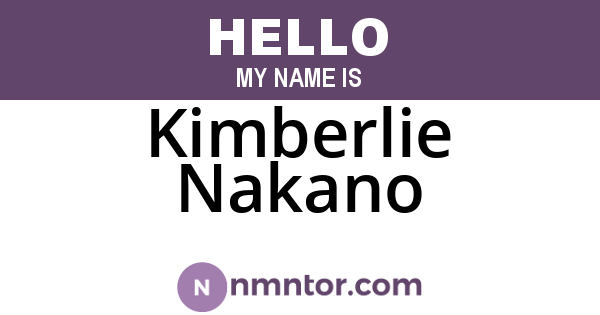 Kimberlie Nakano