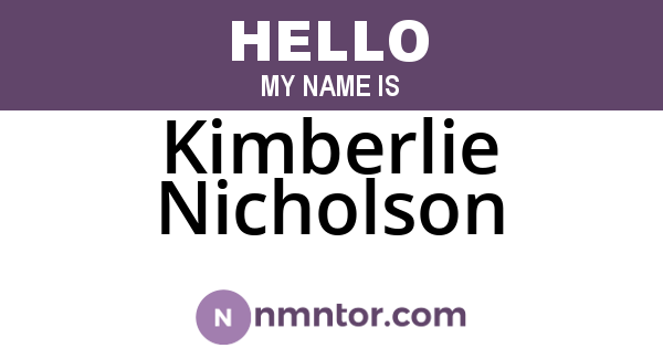 Kimberlie Nicholson