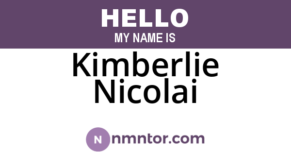 Kimberlie Nicolai