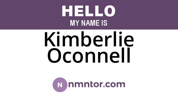 Kimberlie Oconnell