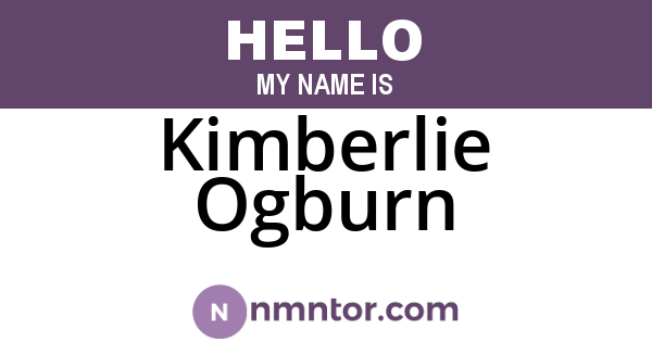 Kimberlie Ogburn