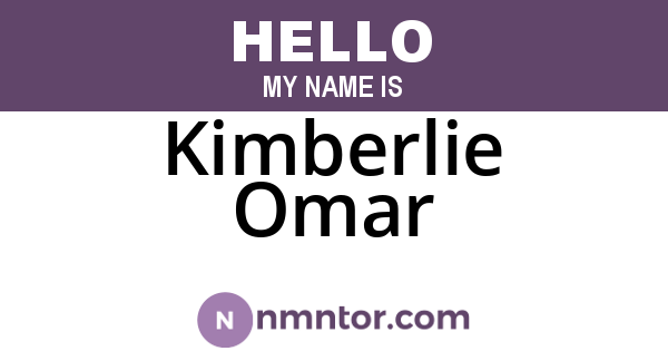 Kimberlie Omar