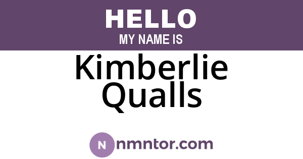 Kimberlie Qualls