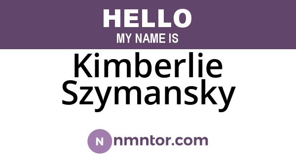 Kimberlie Szymansky