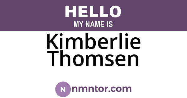 Kimberlie Thomsen