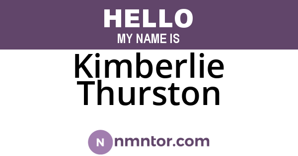 Kimberlie Thurston