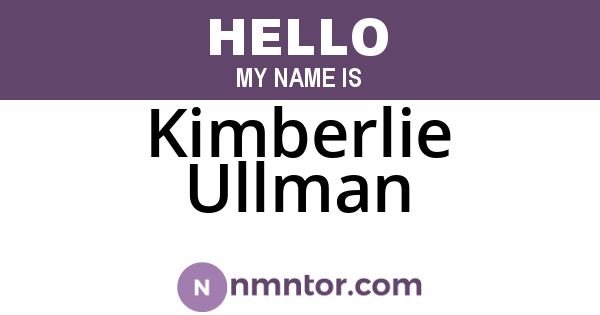 Kimberlie Ullman