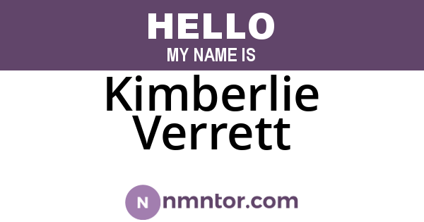 Kimberlie Verrett