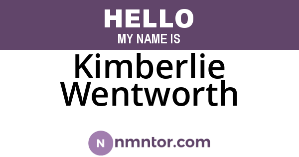 Kimberlie Wentworth