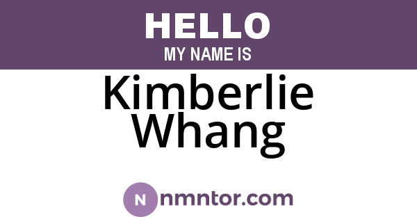 Kimberlie Whang