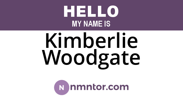 Kimberlie Woodgate