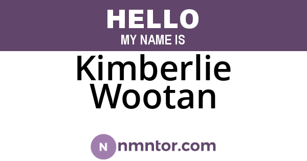Kimberlie Wootan
