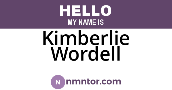 Kimberlie Wordell