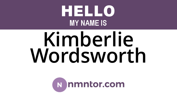 Kimberlie Wordsworth