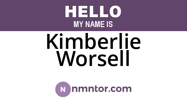 Kimberlie Worsell