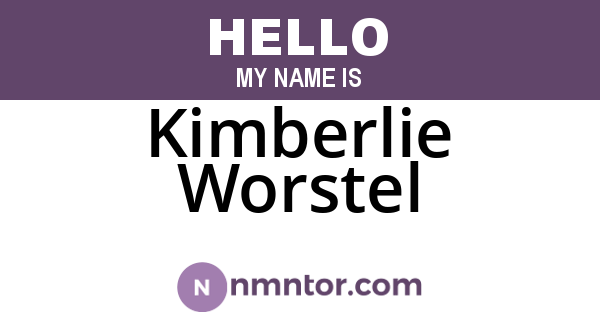 Kimberlie Worstel