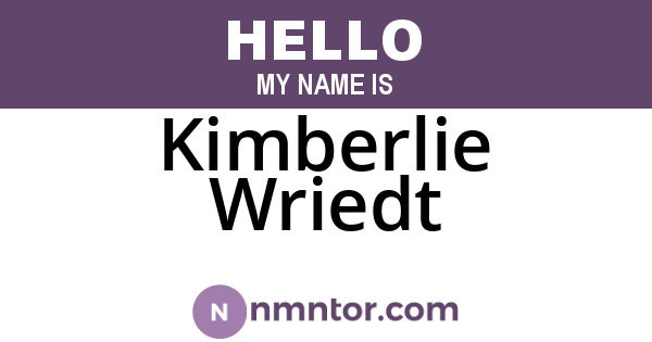 Kimberlie Wriedt