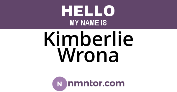 Kimberlie Wrona