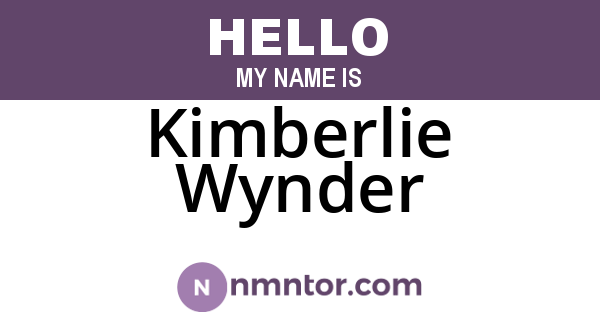 Kimberlie Wynder