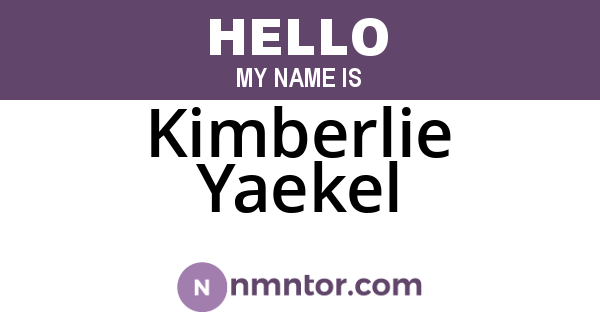 Kimberlie Yaekel