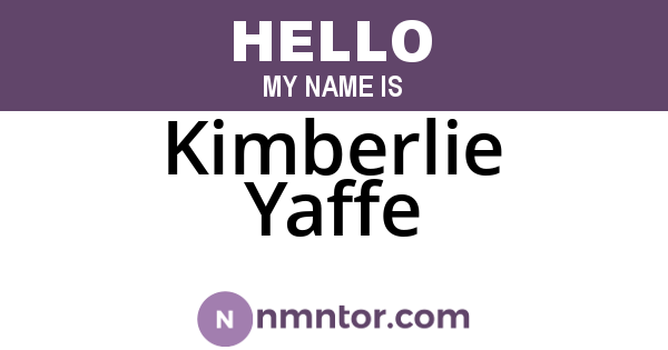 Kimberlie Yaffe