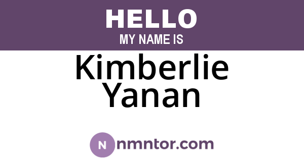 Kimberlie Yanan