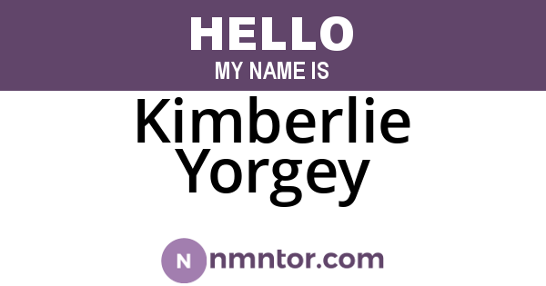 Kimberlie Yorgey