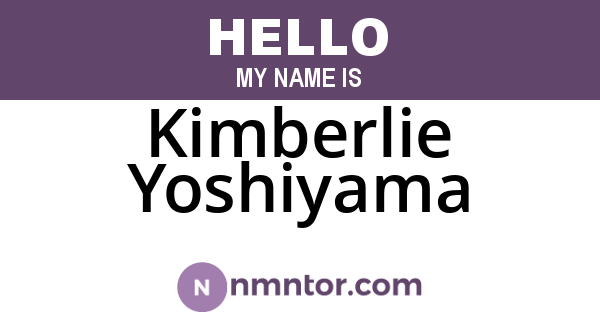 Kimberlie Yoshiyama