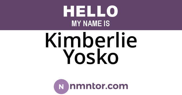 Kimberlie Yosko