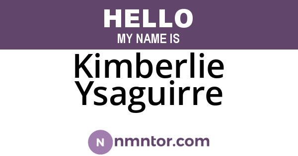 Kimberlie Ysaguirre