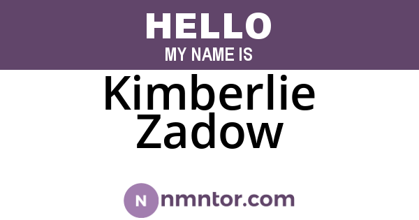 Kimberlie Zadow