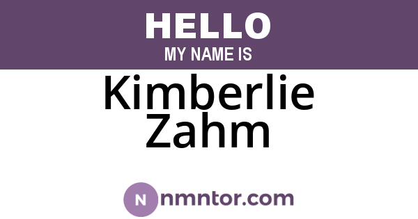 Kimberlie Zahm