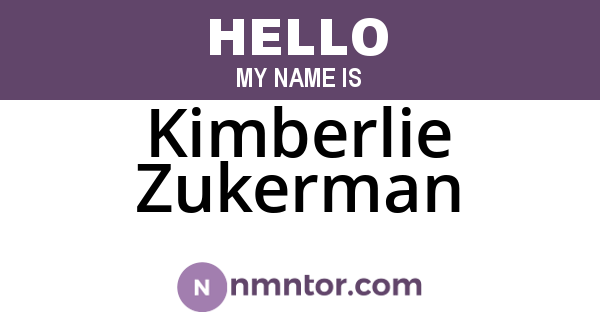 Kimberlie Zukerman