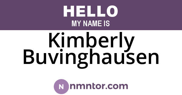 Kimberly Buvinghausen