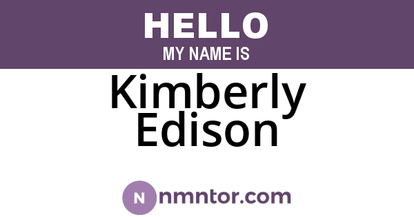 Kimberly Edison