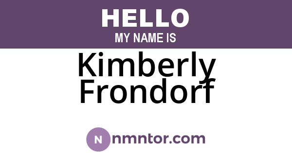 Kimberly Frondorf