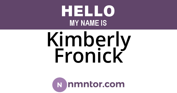 Kimberly Fronick