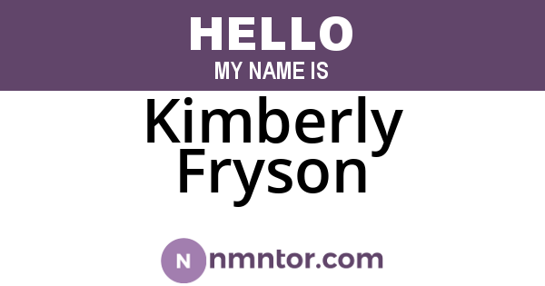 Kimberly Fryson