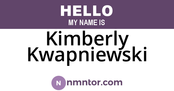 Kimberly Kwapniewski
